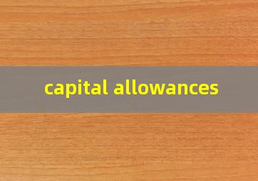  capital allowances